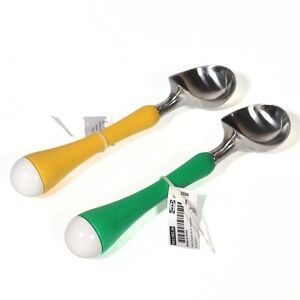 IKEA CHOSIGT Ice Cream Scoops Lot of 2 Multicolor Stainless Steel NWT Pastels